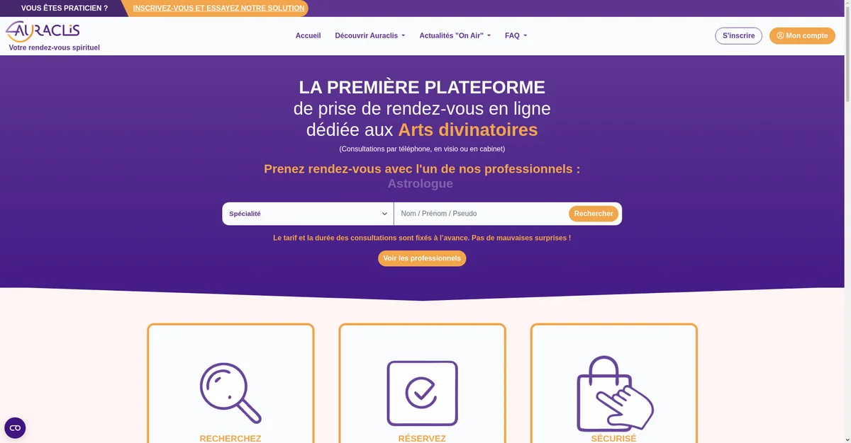 Aperçu du site réalisé pour Auraclis