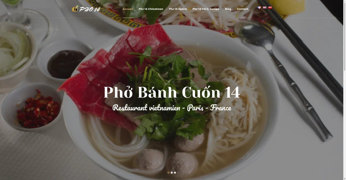 Aperçu du site réalisé pour Phở Bánh Cuốn 14